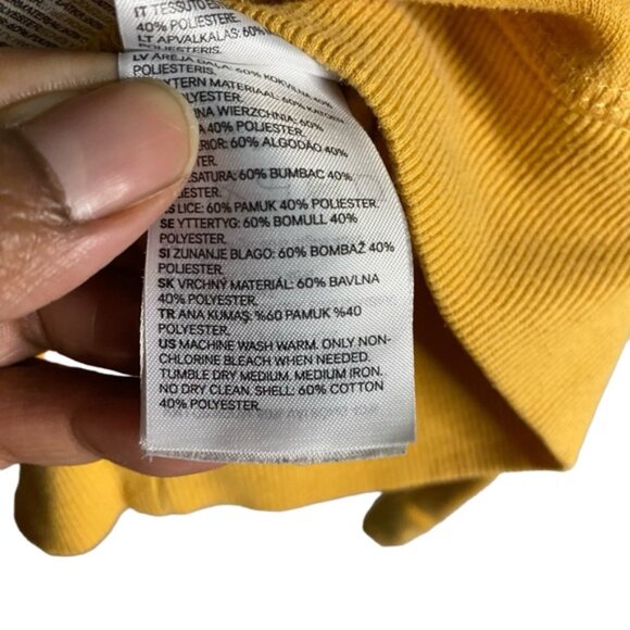 H&M Women's Yellow Crewneck Positive Message Printed Sweatshirt - Picture 7 of 9